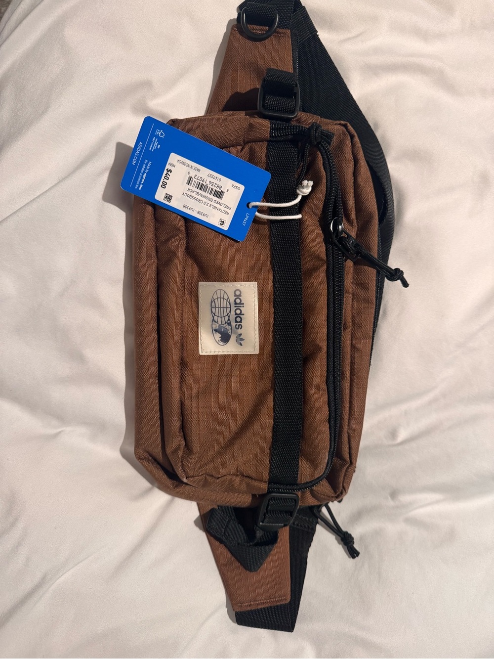 adidas Brown and Black Waist Sling Bag